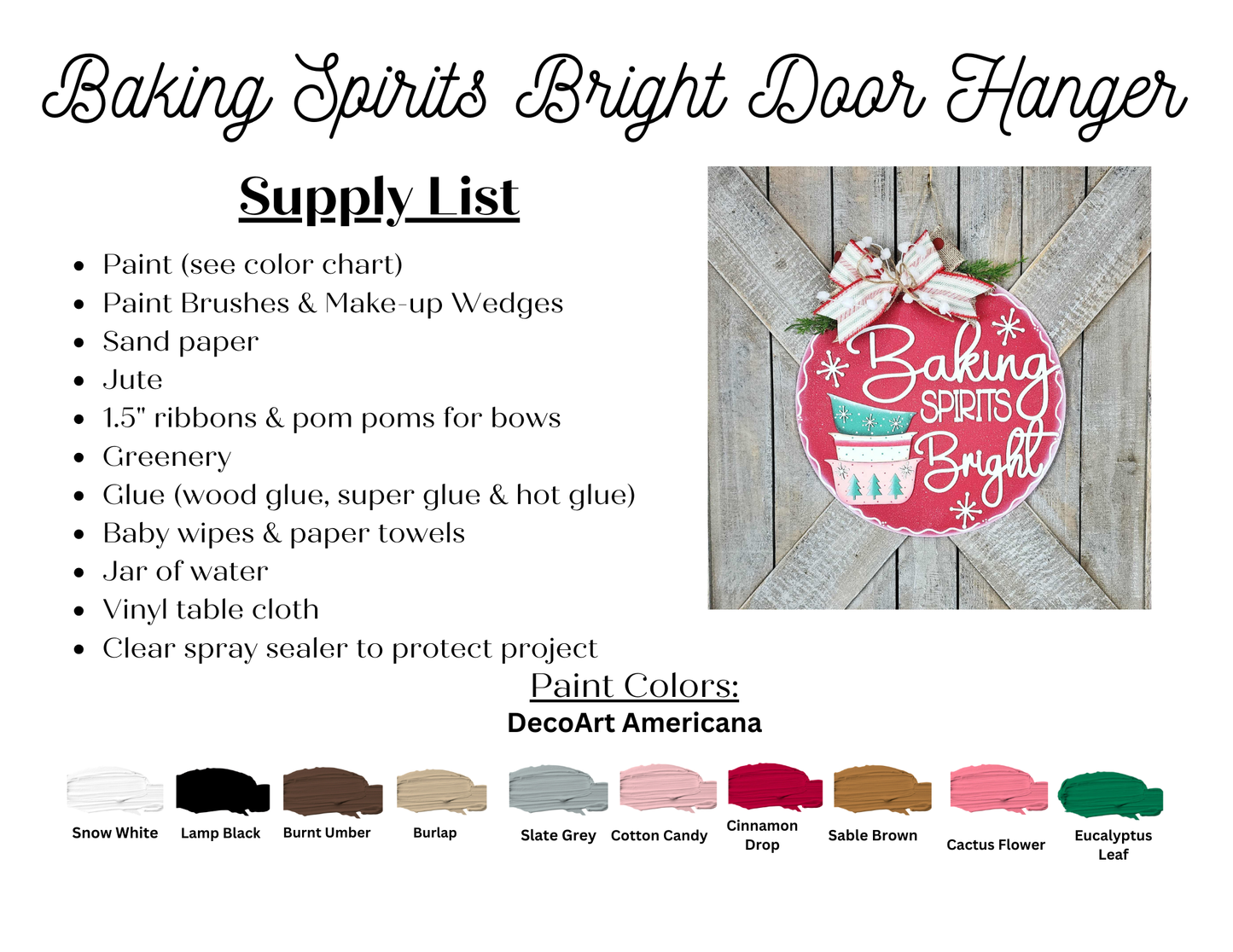 Baking Spriits Bright Bowls Door/Wall Hanger - DIY seasonal home decor craft kit - set of 1