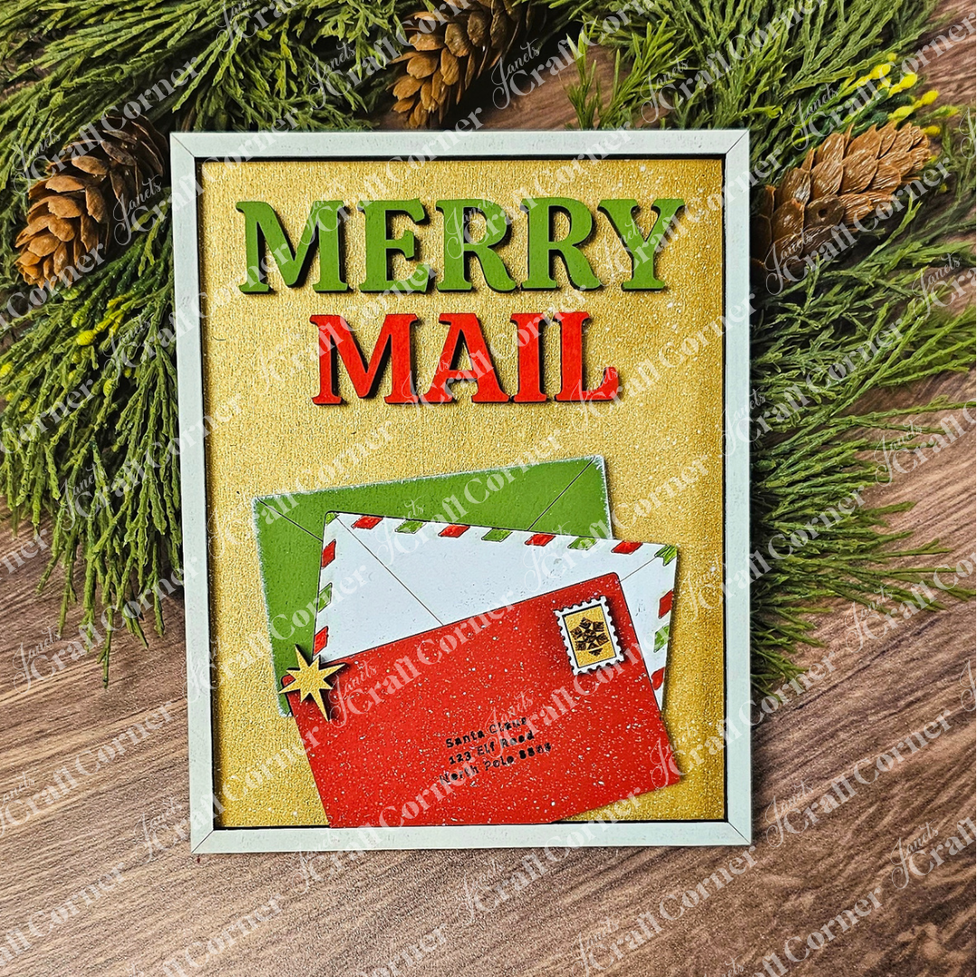 Merry Mail SwitchableFarmhouse Signs - DIY seasonal home decor craft kit - Choice of 3