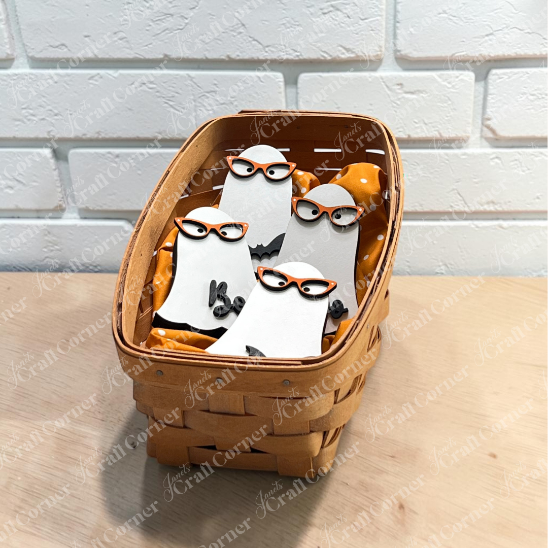 Nerdy Ghost Mini Shelf Sitter - DIY home decor craft kit - set of 1