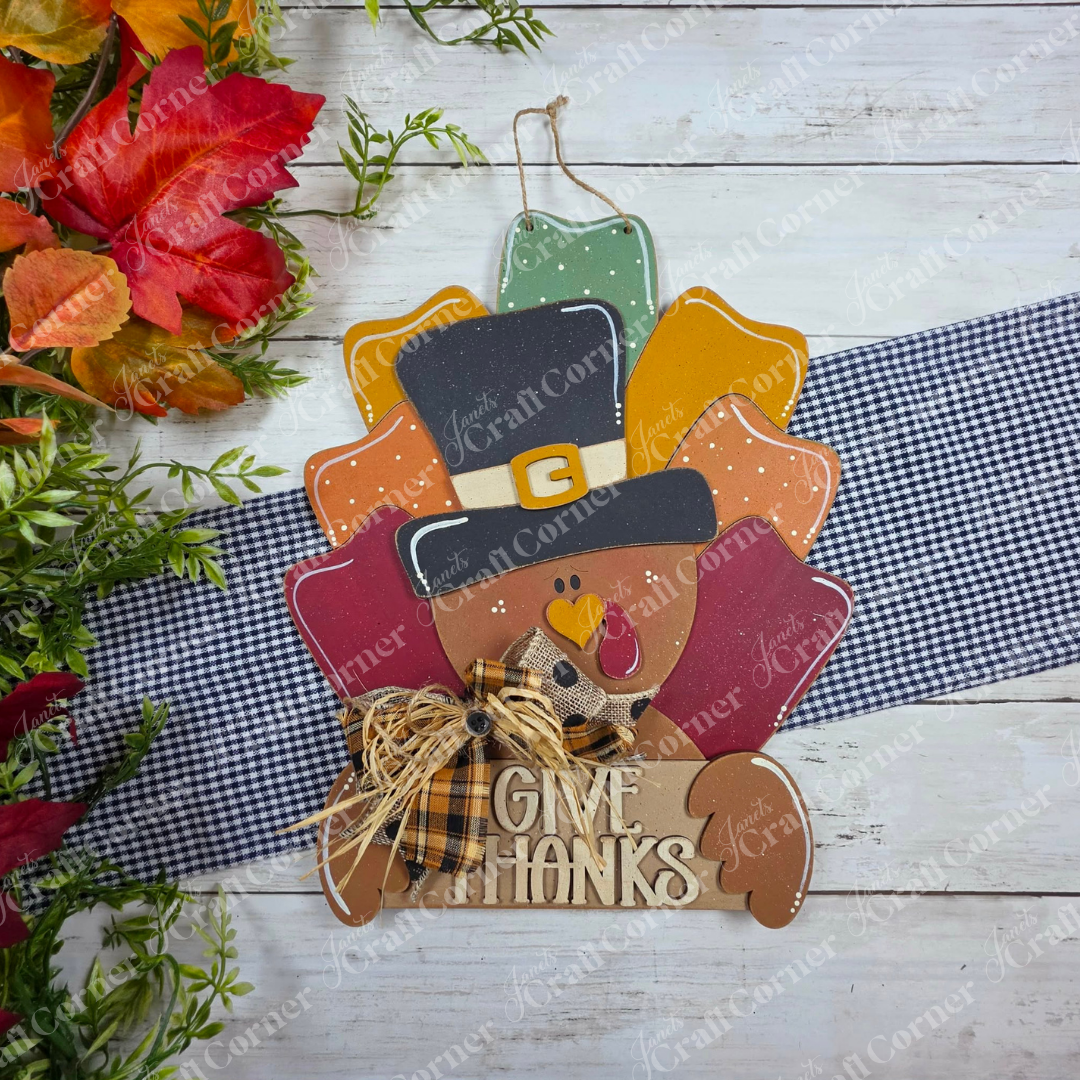 Pilgrim Turkey Wall Hanger - DIY home decor craft kit - set of 1