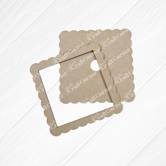 Single Scallop Square Frame - DIY home decor craft kit - Set of 1