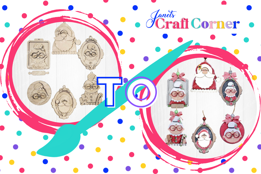 DIY Christmas Ornaments: Santa & Mrs. Claus Tree Decorations