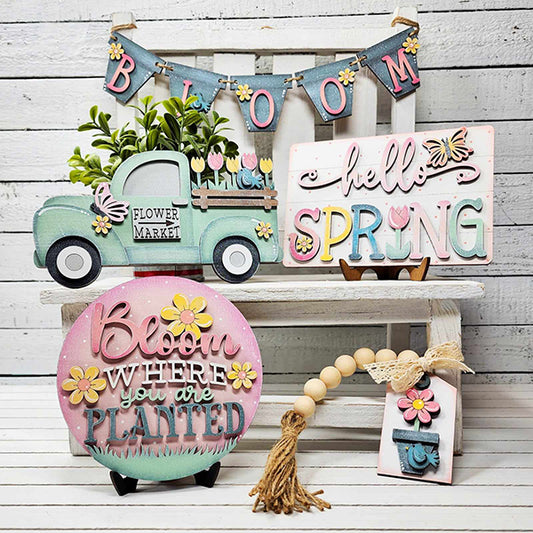Hello Spring Tiered Tray Set