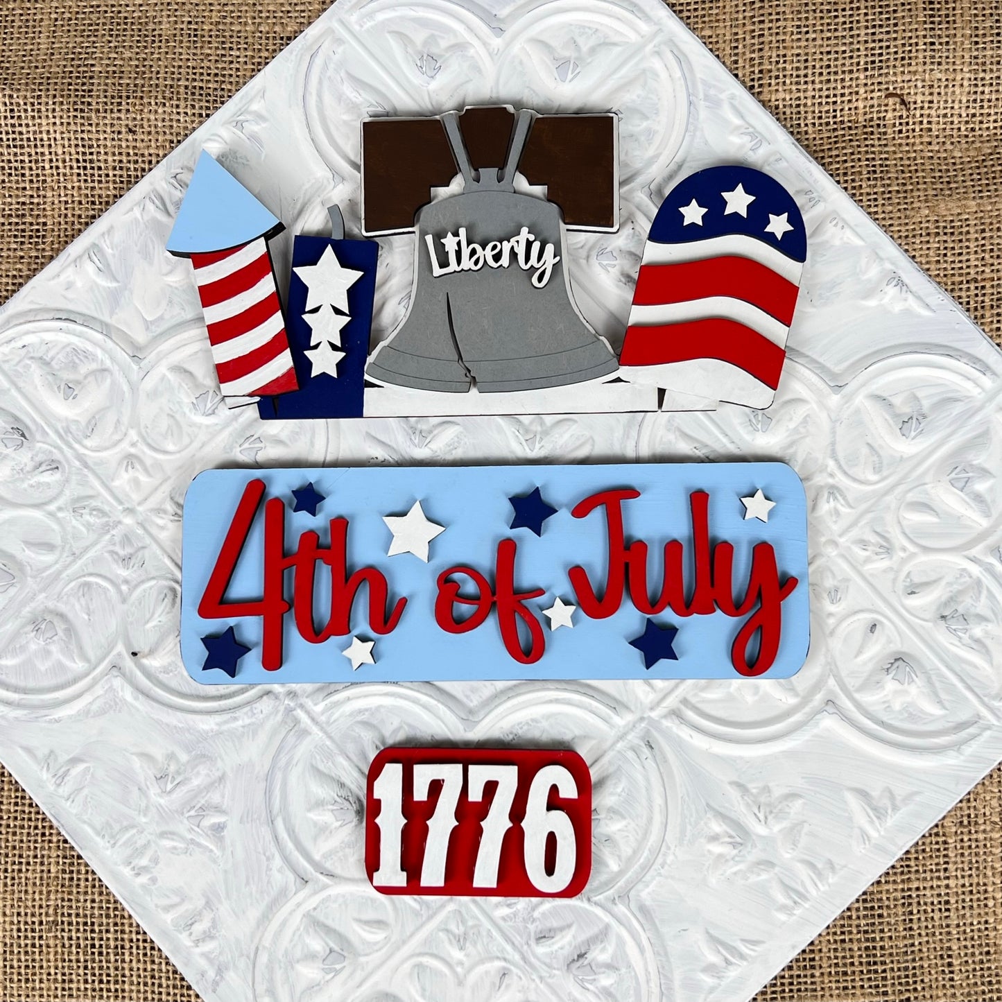 Painted 4th of July Interchangeable insert for Antique Truck, Pallet, Door Hanger or Breadboard