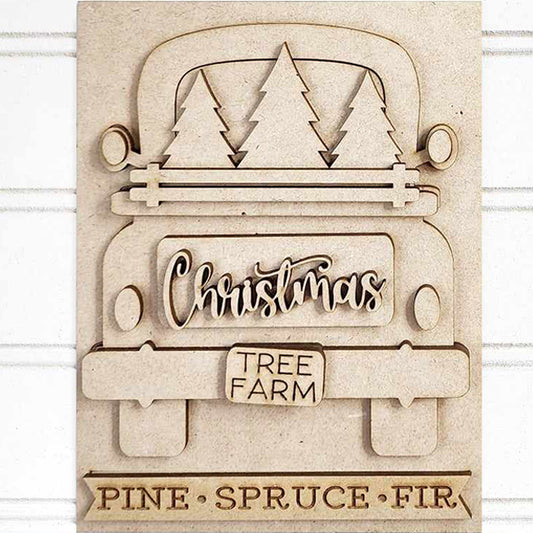 Christmas Truck Interchangeable Sign | DIY home decor craft kit