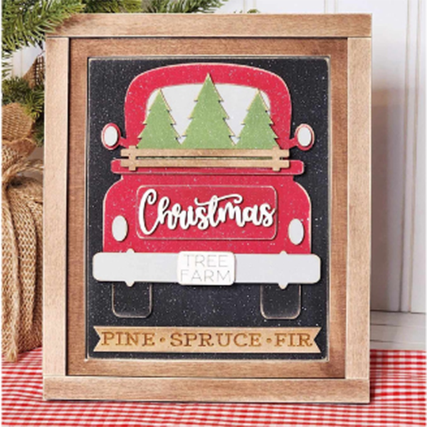 Christmas Truck Interchangeable Sign | DIY home decor craft kit