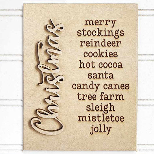 Christmas Words Interchangeable Sign | DIY home decor craft kit