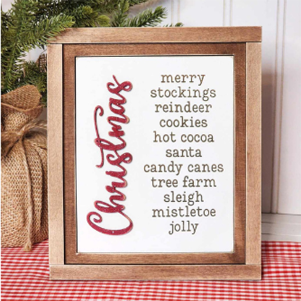 Christmas Words Interchangeable Sign | DIY home decor craft kit