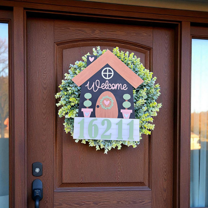 House Number Door Hanger - DIY home decor craft kit - Set of 1