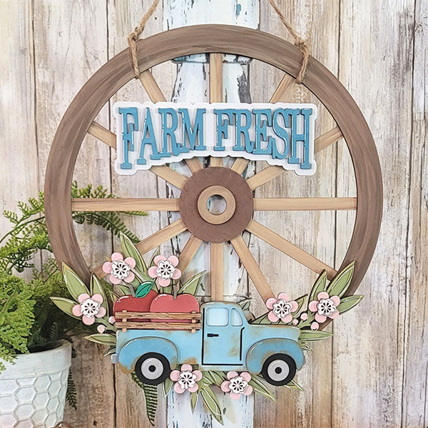 Farm Fresh Apples Wagon Wheel Overlay