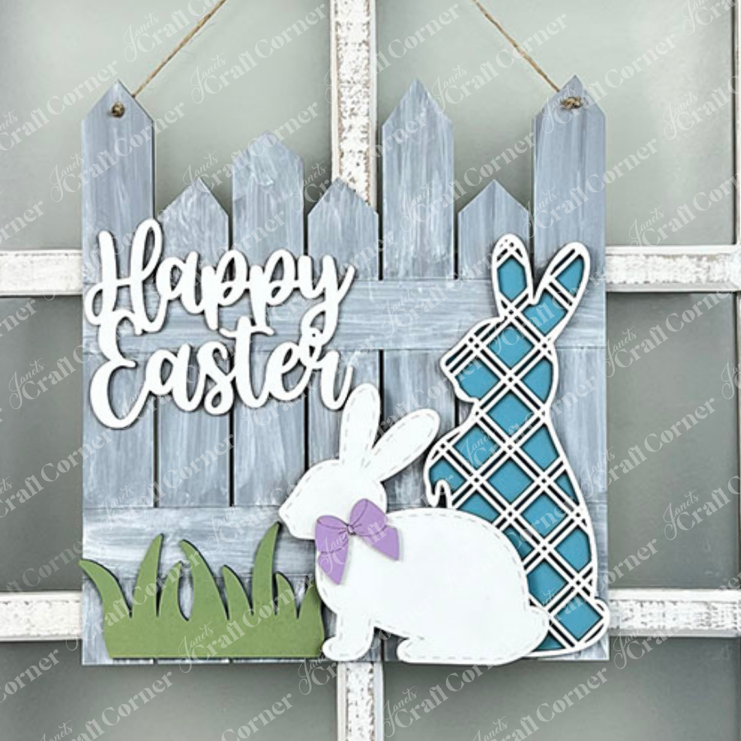 Easter Picket Fence Door Hanger - DIY craft kit - Set of 1