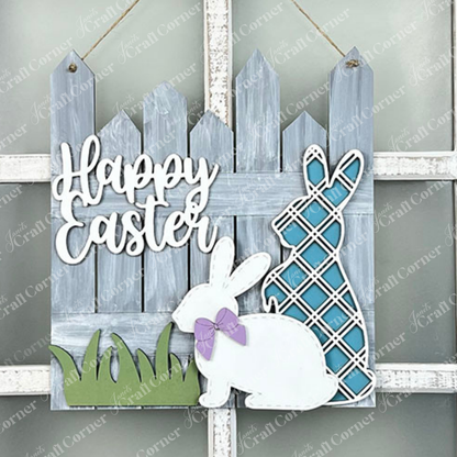 Easter Picket Fence Door Hanger - DIY craft kit - Set of 1