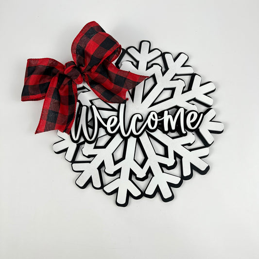 Welcome Snowflake Door Hanger