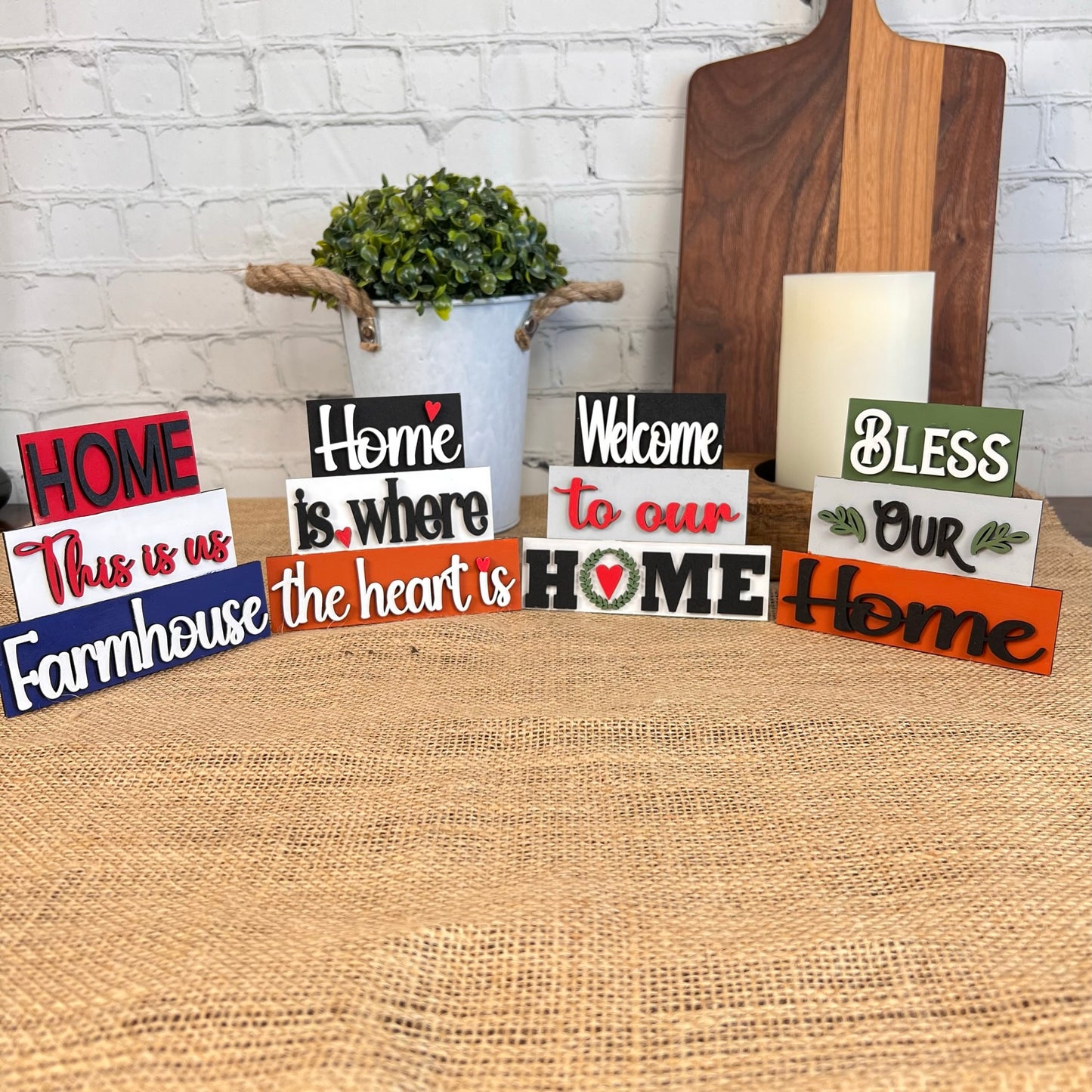 Farmhouse Home Word Stacks (standing/chunky)