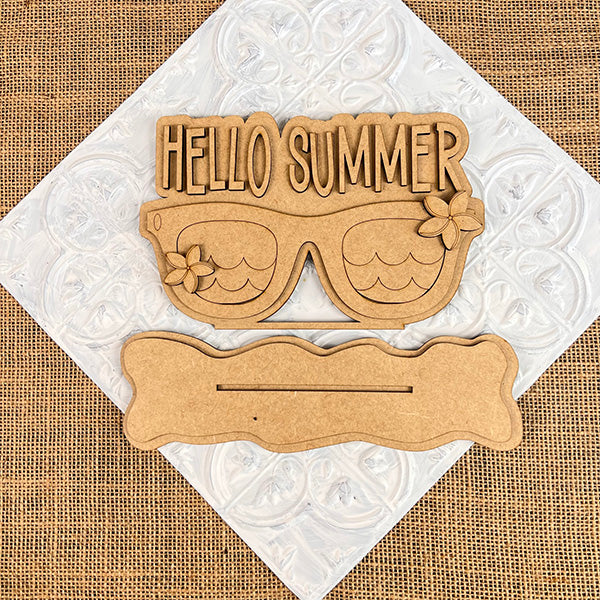 Hello Summer Sunglasses Shelf Sitter