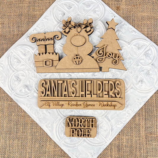 Santa's Helpers Interchangeable Insert | DIY home decor kit