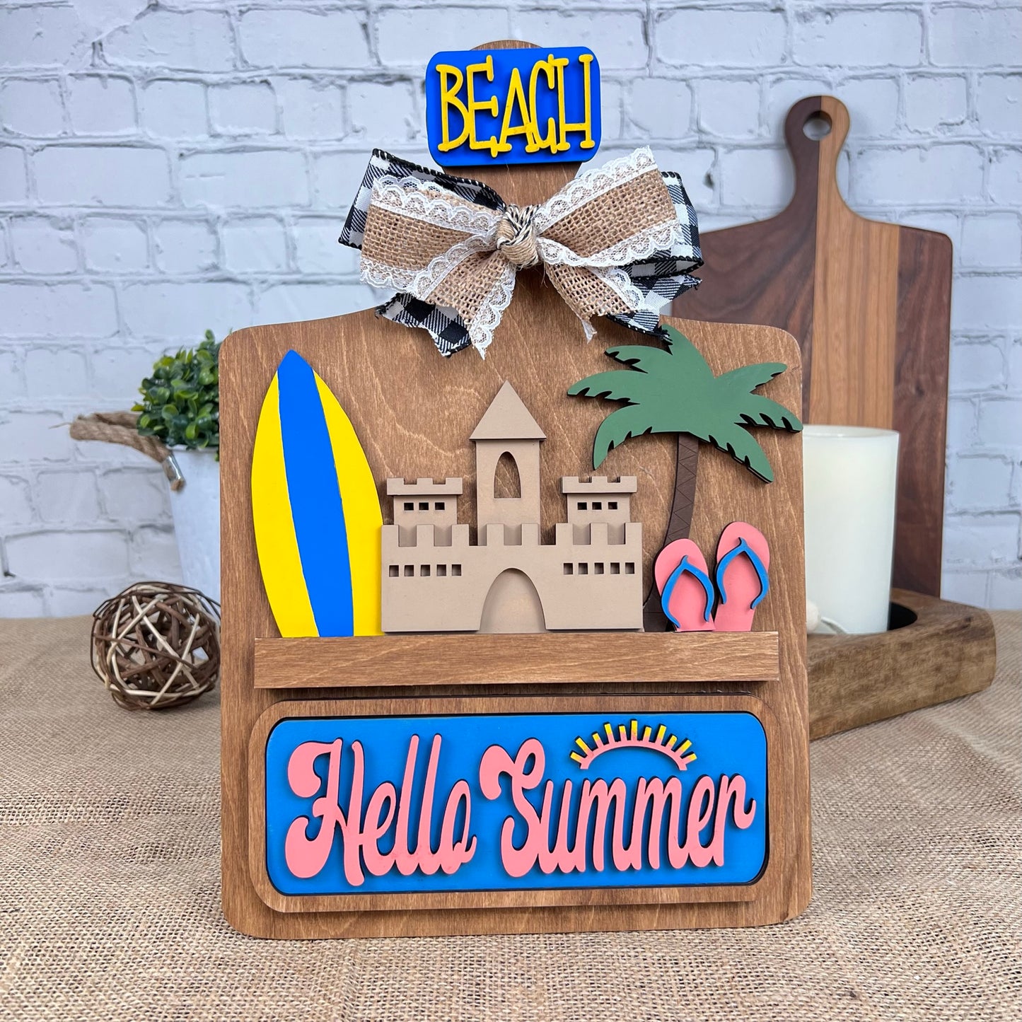 Summer Beach Interchangeable Insert | DIY home decor kit