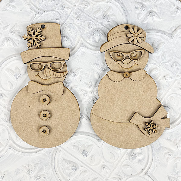 Vintage Snow Couple Ornaments | DIY Decoration Kits