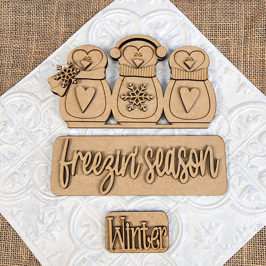 Freezin' Season Interchangeable Insert  | DIY home decor kit