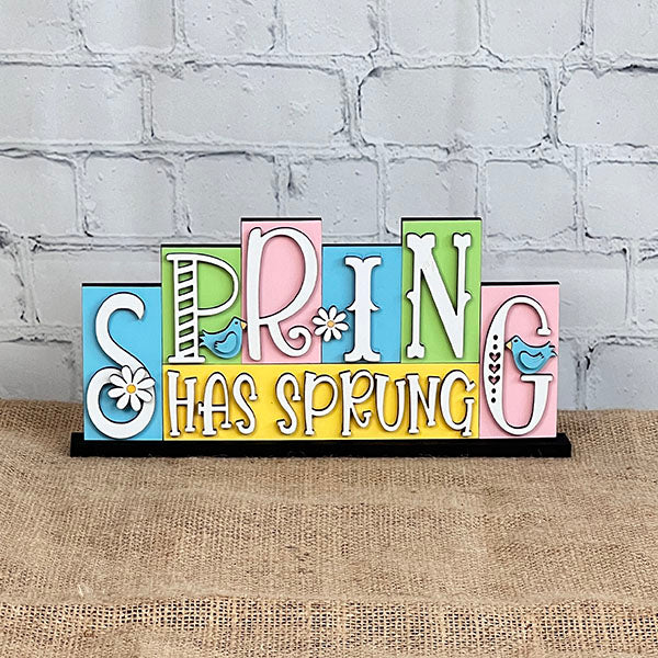 Spring Mini Word Blocks - DIY seasonal home decor craft kit - Choice of 2 - Set of 1