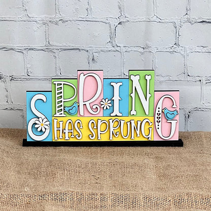 Spring Mini Word Blocks - DIY seasonal home decor craft kit - Choice of 2 - Set of 1