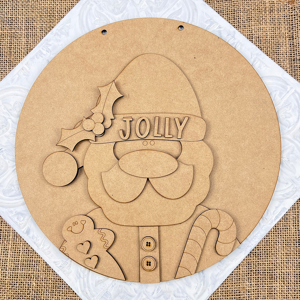 Jolly Santa Round Sign | DIY Home Decor Kit