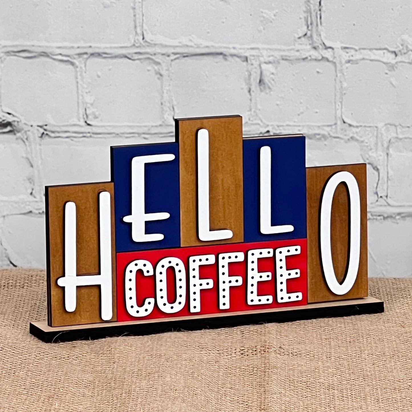 Hello Coffee Mini Word Block