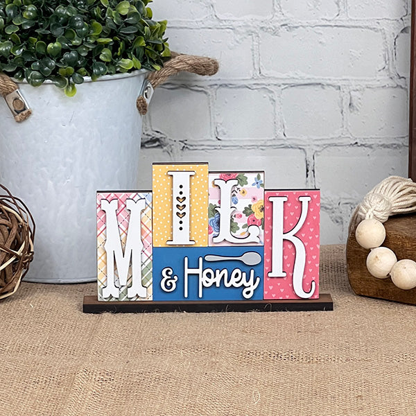 Milk & Honey Mini Word Block