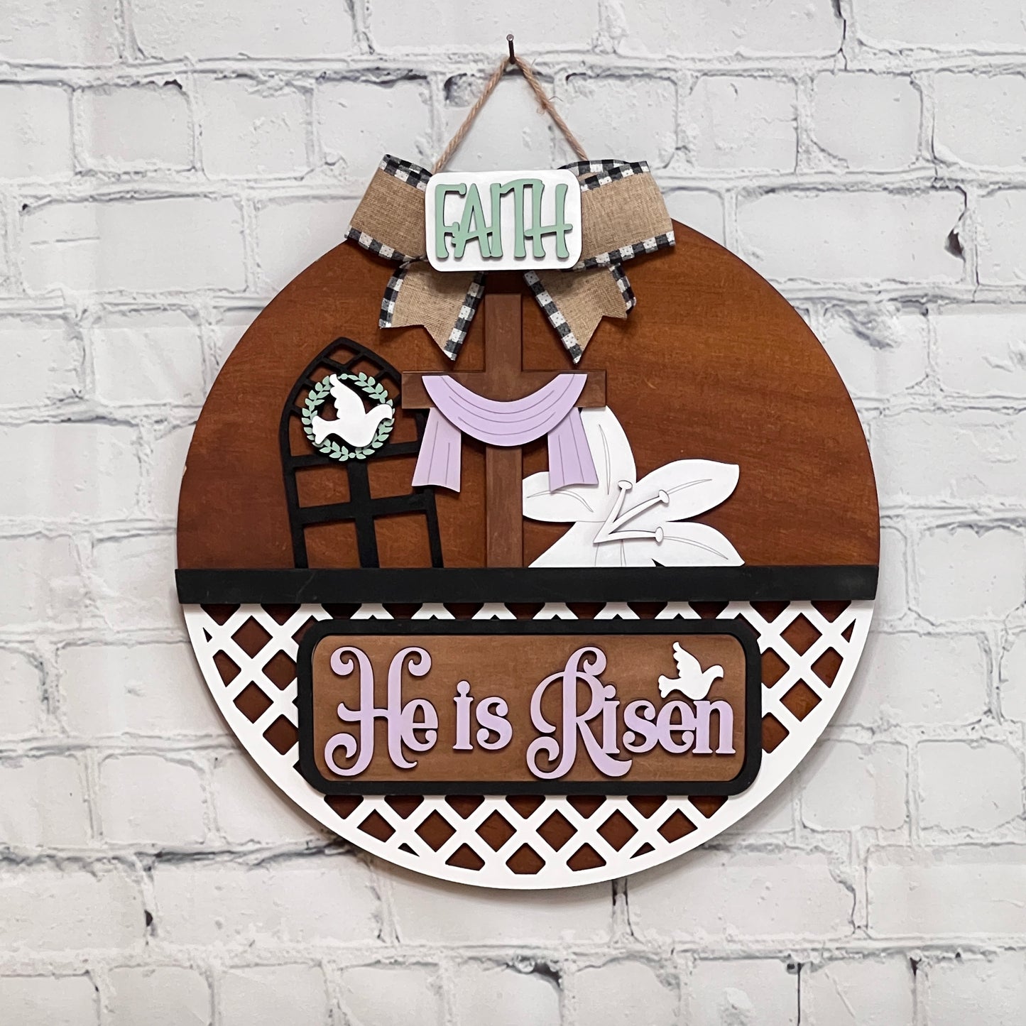 He is Risen Interchangeable Insert - DIY seasonal home decor craft kit - 1 set of 3 pieces