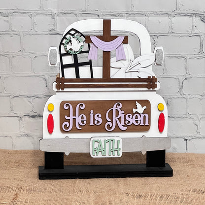 He is Risen Interchangeable Insert - DIY seasonal home decor craft kit - 1 set of 3 pieces