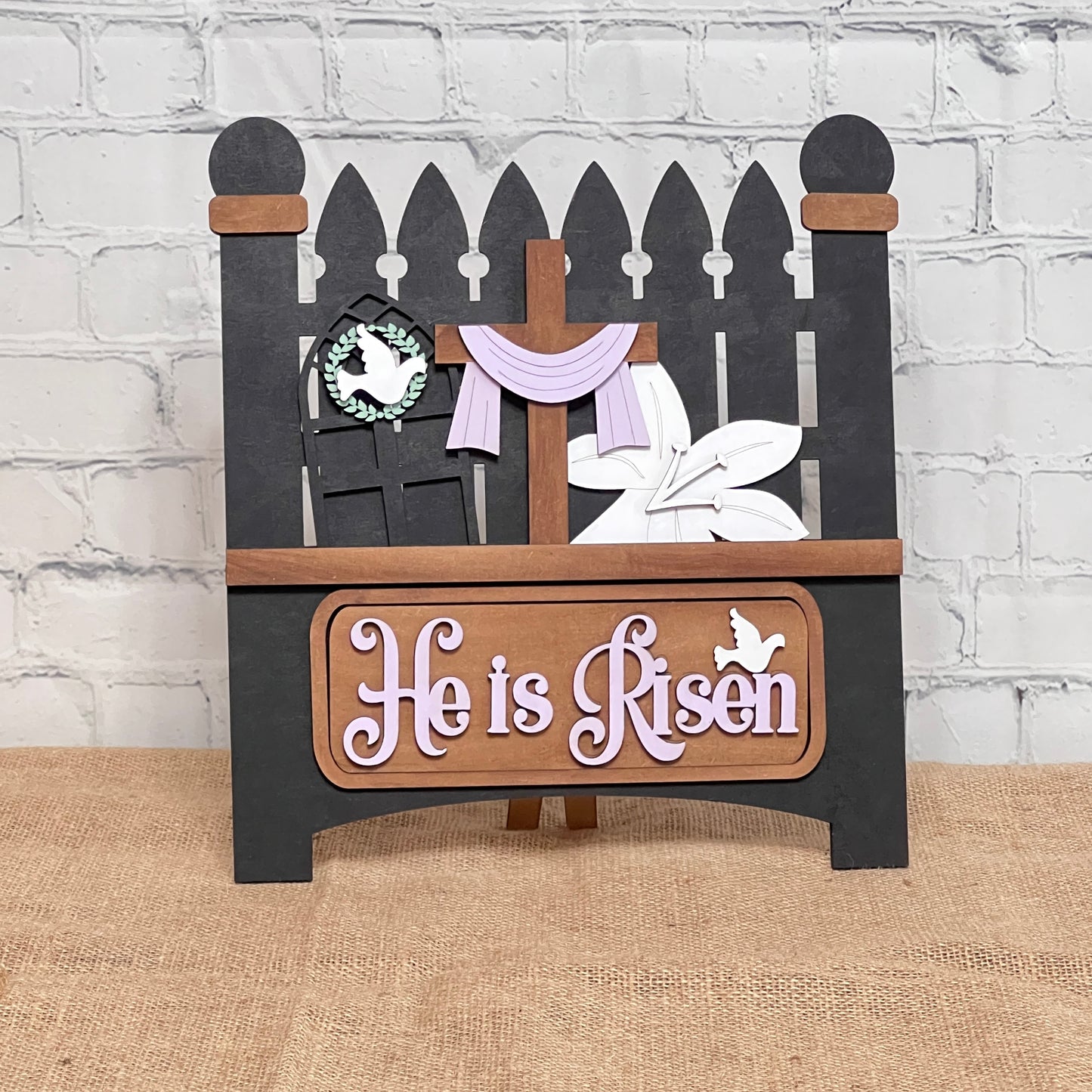 He is Risen Interchangeable Insert - DIY seasonal home decor craft kit - 1 set of 3 pieces