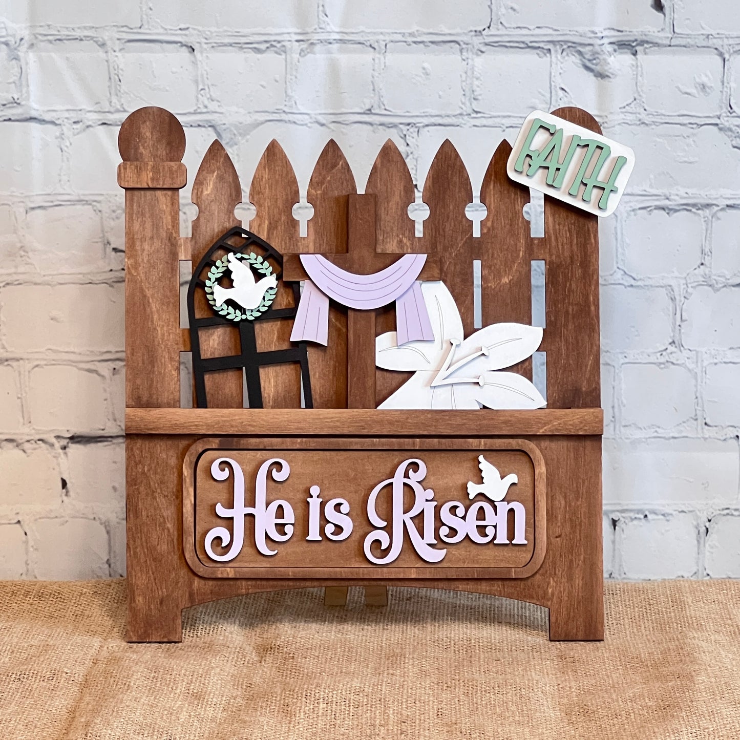 He is Risen Interchangeable Insert - DIY seasonal home decor craft kit - 1 set of 3 pieces