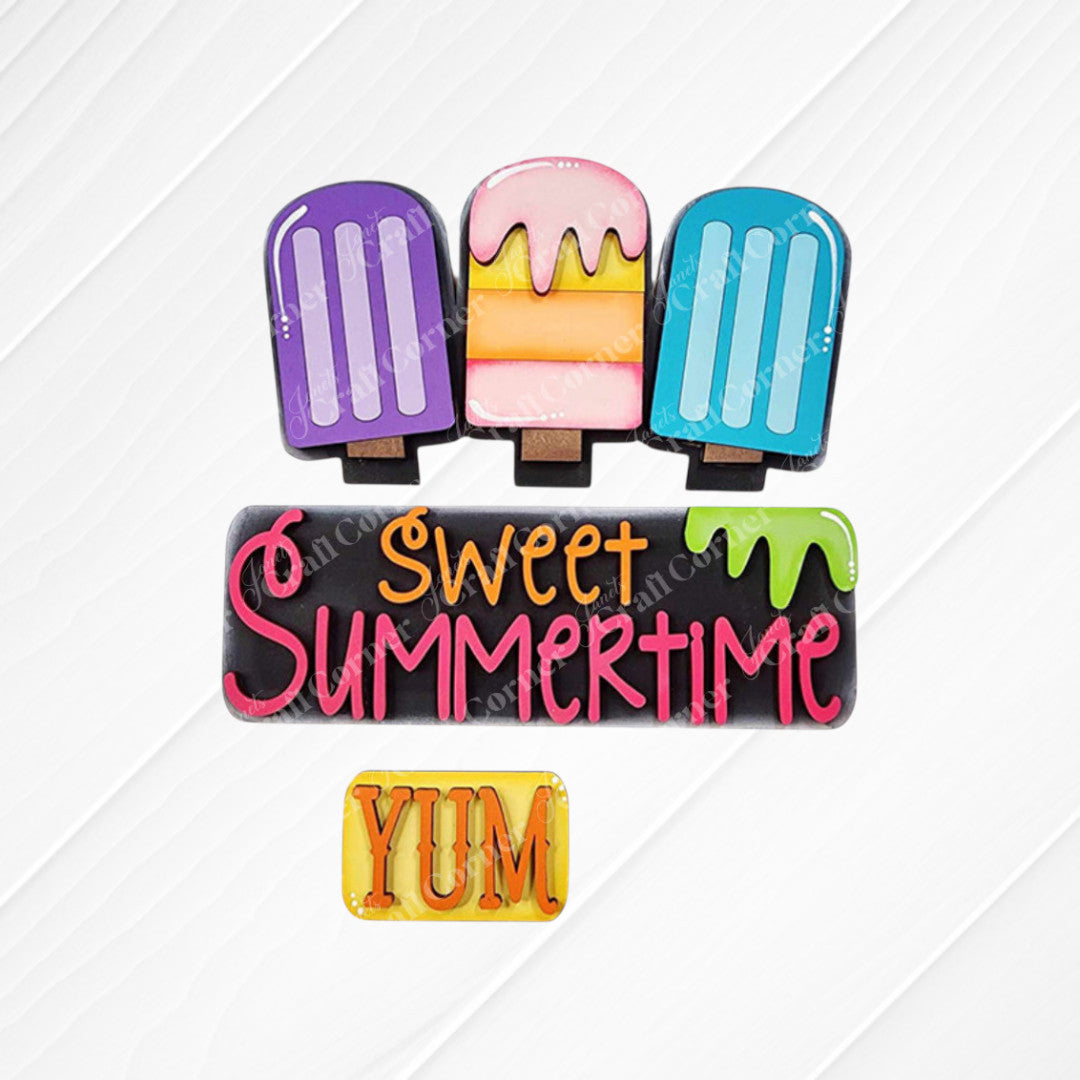 Sweet Summertime Popsicle Interchangeable Insert - Painted (YUM)
