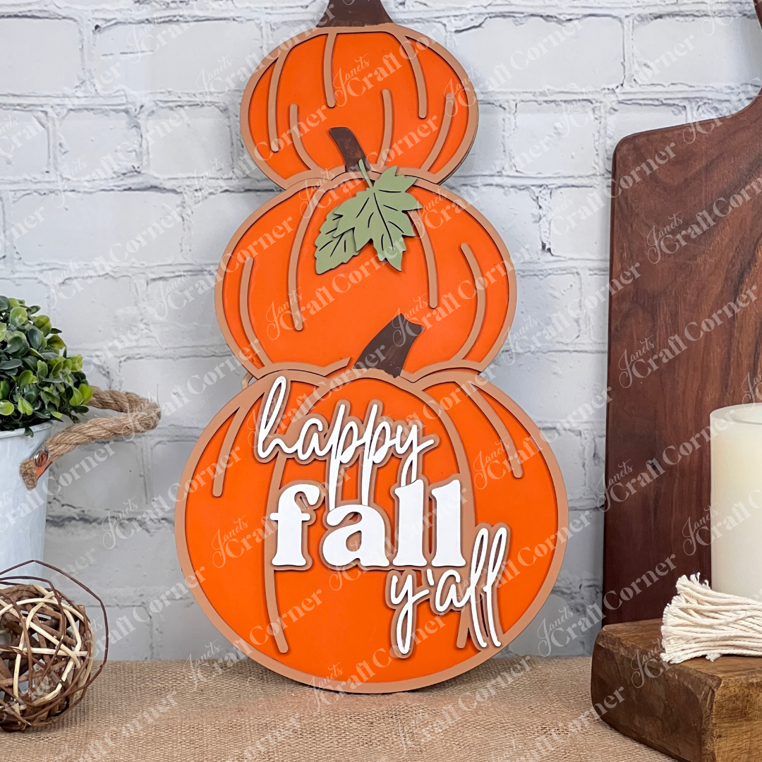 Reversible Pumpkin/Snowman DIY Craft Kit - Pumpkin painted side