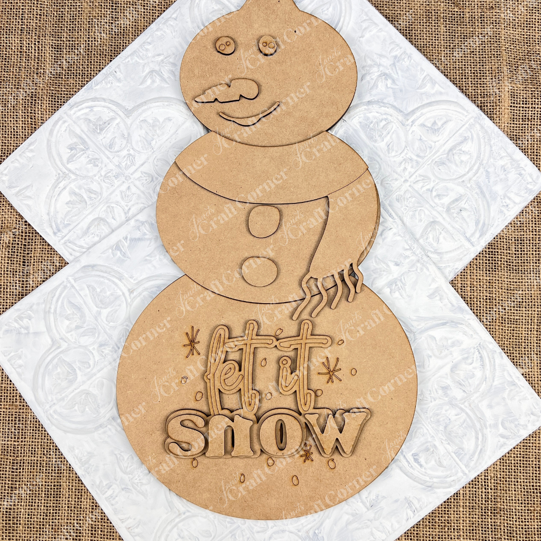 Reversible Pumpkin/Snowman DIY Craft Kit - Snowman raw side