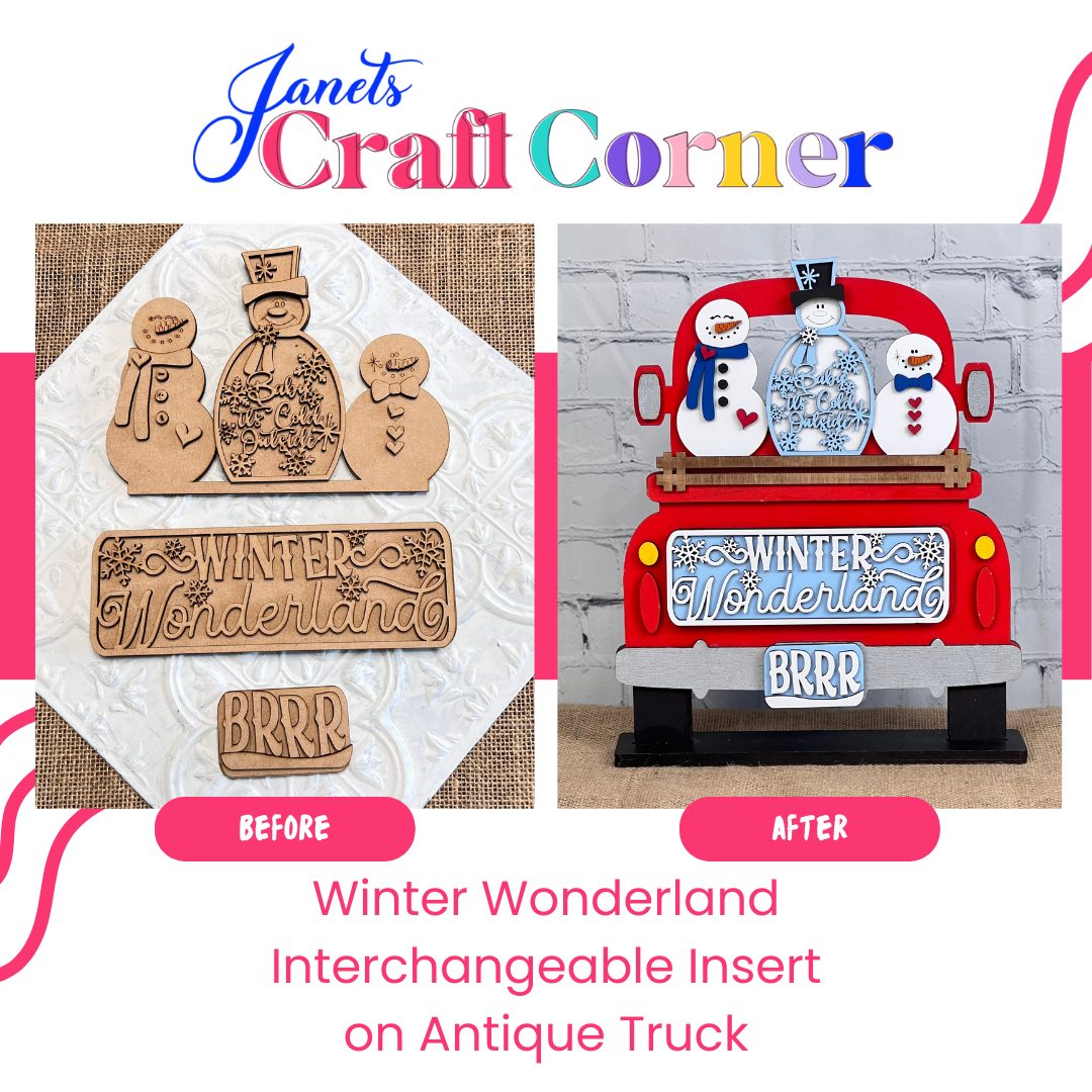 Snowman Winter Wonderland Interchangeable Insert - Painted