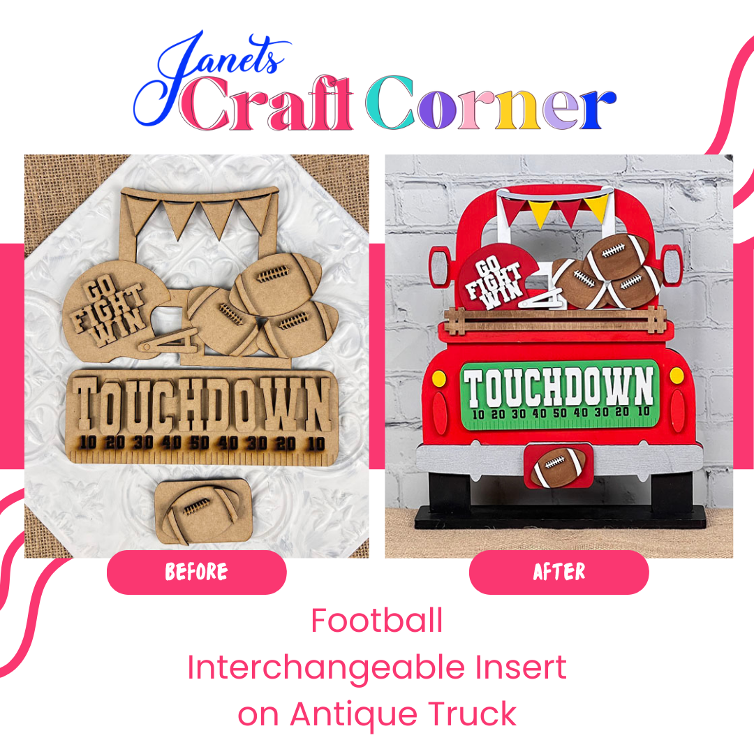 Football Interchangeable Insert - Painted