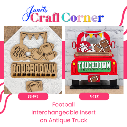 Football Interchangeable Insert - Painted