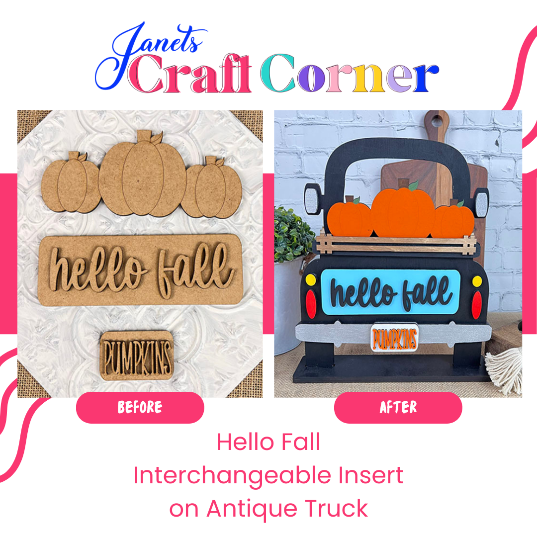 Hello Fall Interchangeable Insert - Painted
