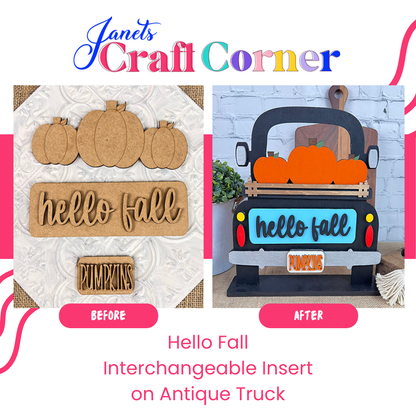 Hello Fall Interchangeable Insert - Painted