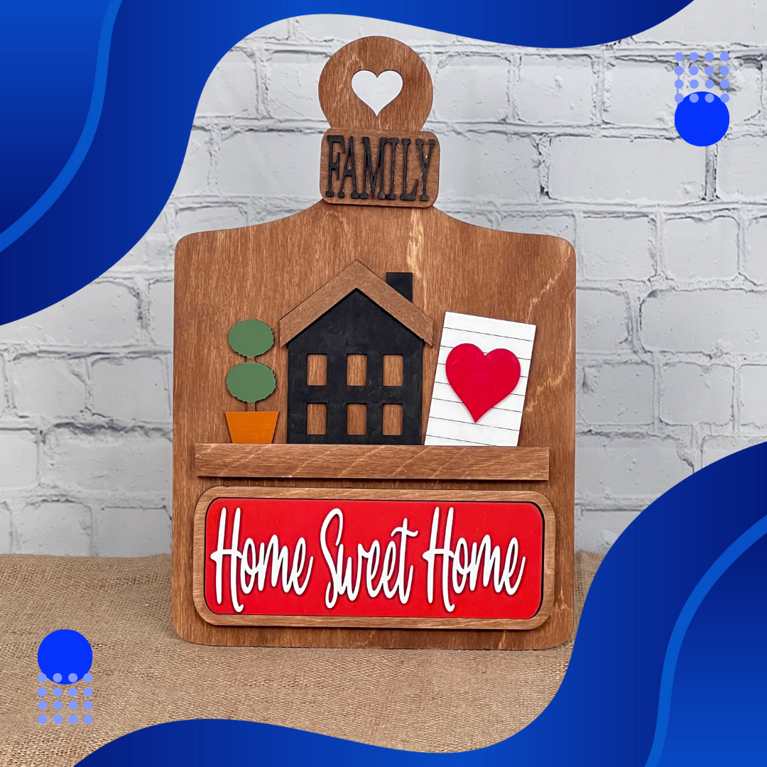 Add a personalized touch to your space with Janet's Craft Corner Home Sweet Home Interchangeable Insert—a DIY home decor craft kit (set of 3) featuring charming designs perfect for family and home lovers.