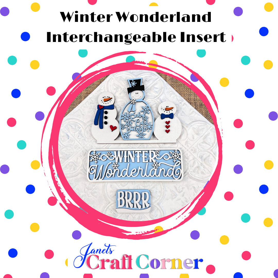 Snowman Winter Wonderland Interchangeable Insert - Painted