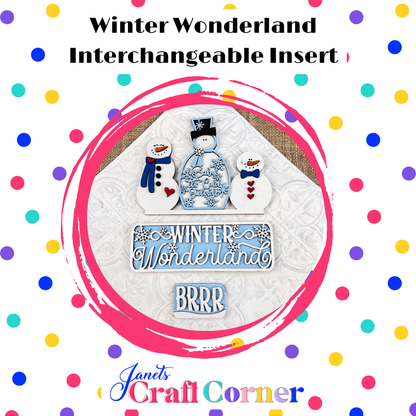 Snowman Winter Wonderland Interchangeable Insert - Painted
