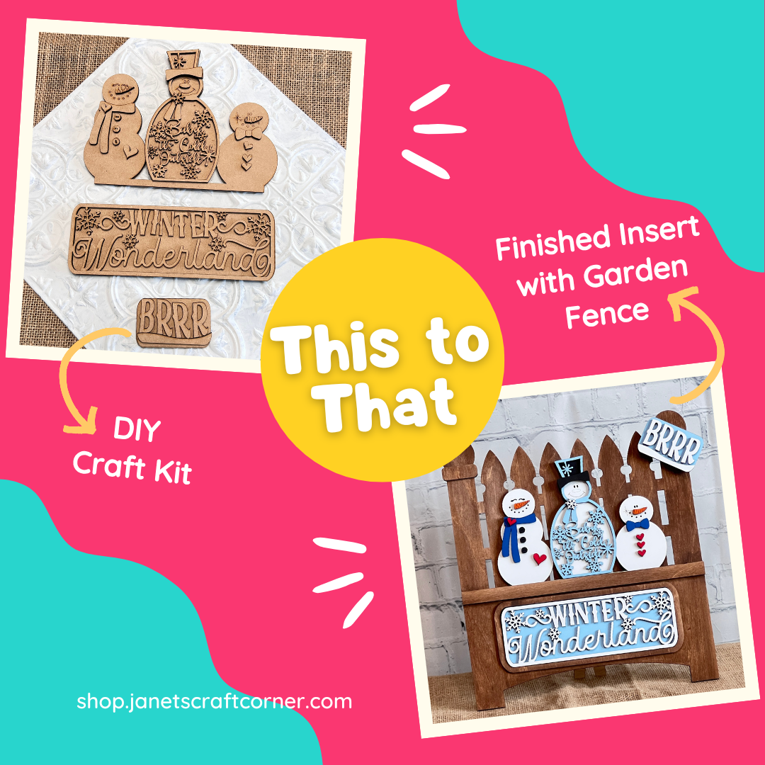 Snowman Winter Wonderland Interchangeable Insert - Painted