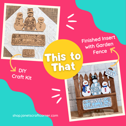 Snowman Winter Wonderland Interchangeable Insert - Painted