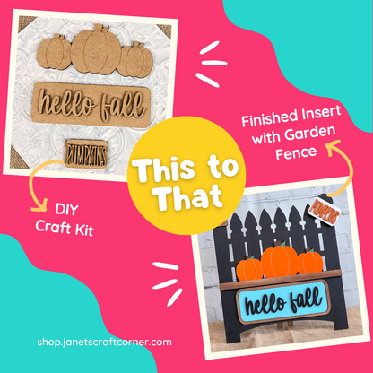 Hello Fall Interchangeable Insert - Painted