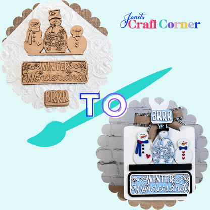 Snowman Winter Wonderland Interchangeable Insert - Painted