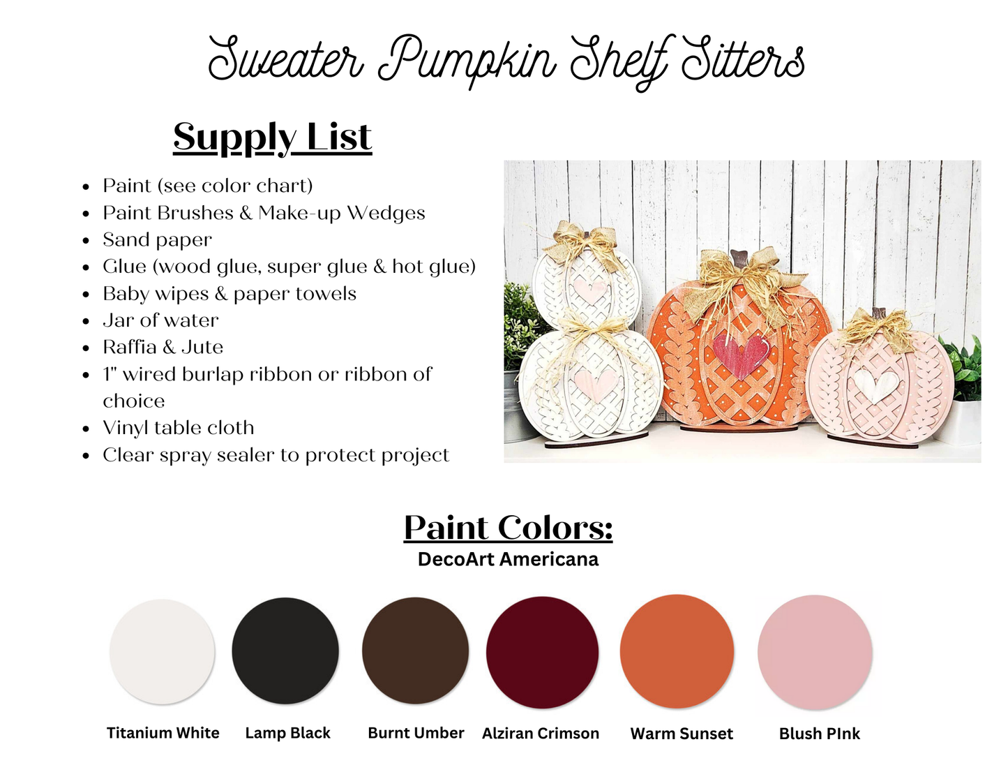 Sweater Pumpkin Shelf Sitters - Set of 3 | DIY home decor craft kit