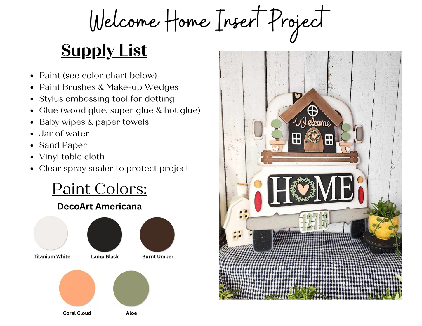 Welcome Home Interchangeable Insert | DIY home decor kit