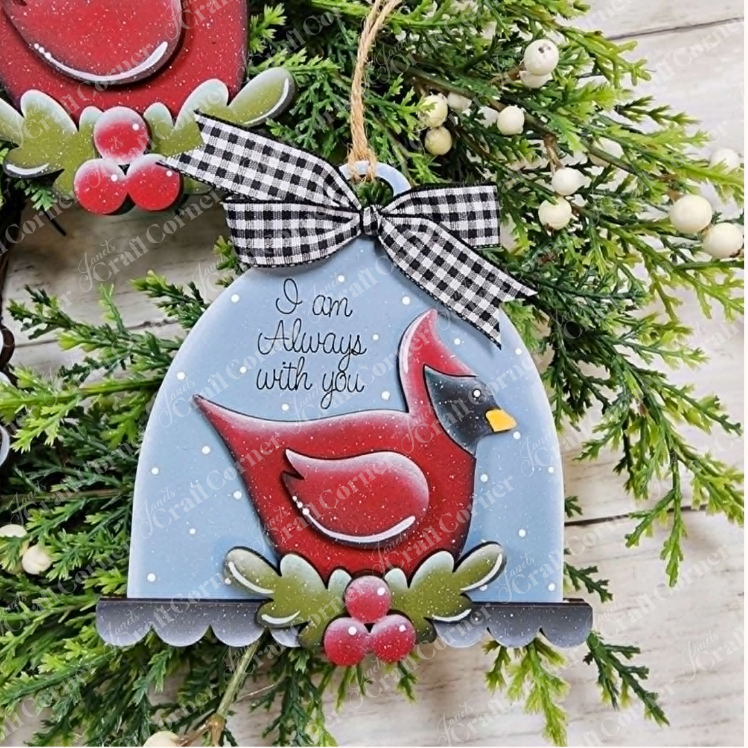 Cardinal Ornaments - DIY holiday craft kit - Choice of 3